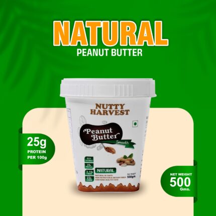 NUTTY HARVEST - NATURAL PEANUT BUTTER - UNSWEETENED - CREAMY